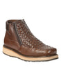 Men’s Brown Woven Ankle Boots With Zipper El General Brown 45184 - BELLEZA'S - Men’s Brown Woven Ankle Boots With Zipper El General Brown 45184 - Men's Ankle Boots - 04518401