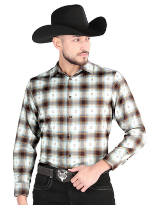 Men's Brown/Sand Printed Long Sleeve Western Shirt 'El Señor de los Cielos' 44700 - BELLEZA'S - Men's Brown/Sand Printed Long Sleeve Western Shirt 'El Señor de los Cielos' 44700 - Men's Shirt - 04470001