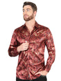 Men's Burgundy Printed Long Sleeve Western Shirt 'El Señor de los Cielos' 44590 - BELLEZA'S - Men's Burgundy Printed Long Sleeve Western Shirt 'El Señor de los Cielos' 44590 - Men's Shirt - 04459001