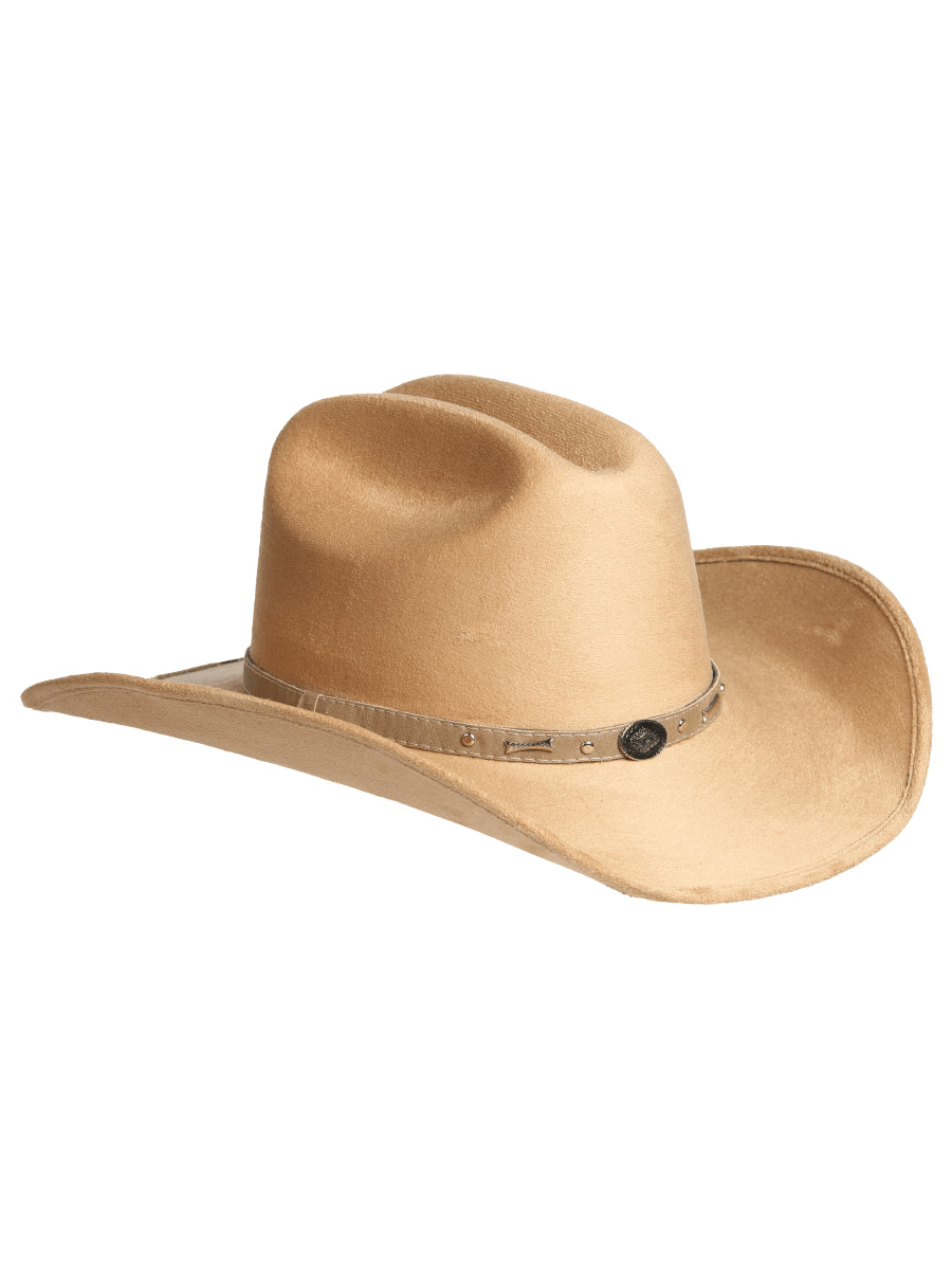 Men's Camel Sombrero Unisex Suede Monterrey Cowboy Hat 'El General' 44256 - BELLEZA'S - Men's Camel Sombrero Unisex Suede Monterrey Cowboy Hat 'El General' 44256 - Men's Cowboy Hats - 44256 S