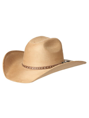 Men's Camel Sombrero Unisex Suede Monterrey Cowboy Hat 'El General' 44261 - BELLEZA'S - Men's Camel Sombrero Unisex Suede Monterrey Cowboy Hat 'El General' 44261 - Men's Cowboy Hats - 44261 S