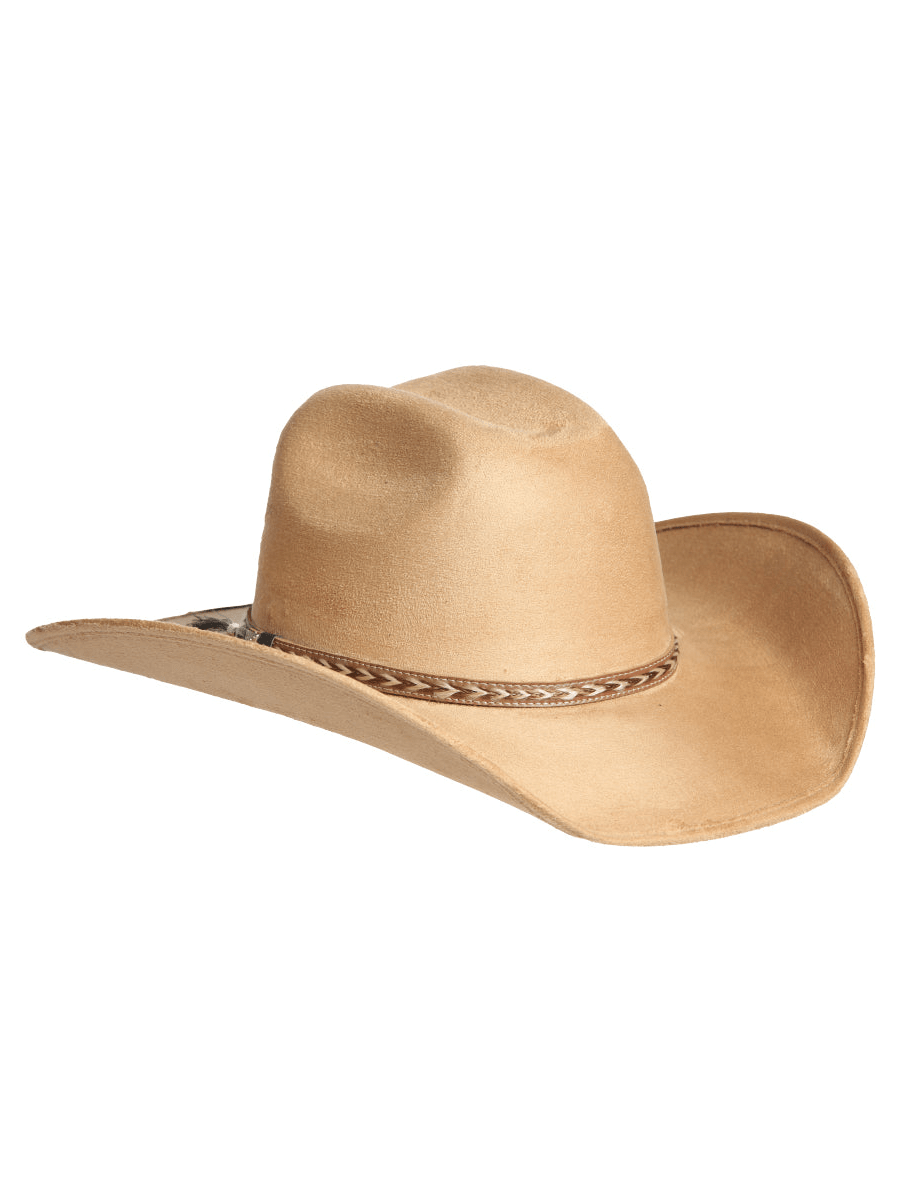 Men's Camel Sombrero Unisex Suede Monterrey Cowboy Hat 'El General' 44261 - BELLEZA'S - Men's Camel Sombrero Unisex Suede Monterrey Cowboy Hat 'El General' 44261 - Men's Cowboy Hats - 44261 S