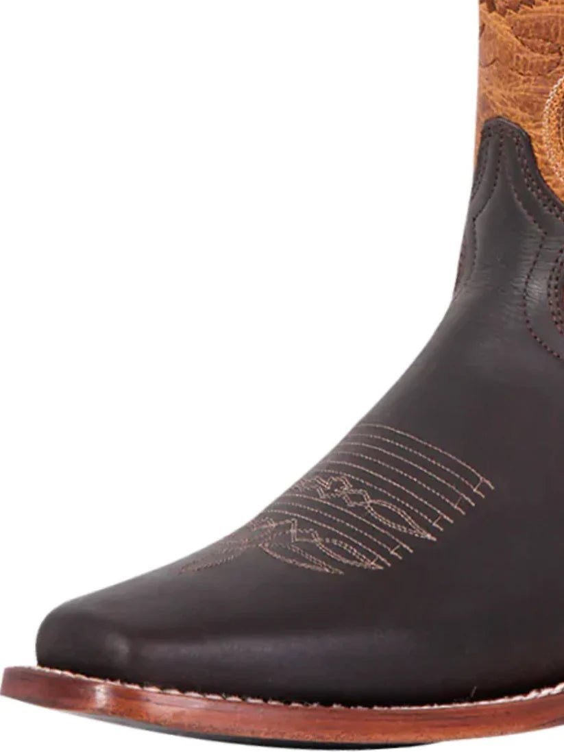 Men's Classic Bovine Choco Leather Rodeo Boots 'El General' Choco Color 42996 - BELLEZA'S - Men's Classic Bovine Choco Leather Rodeo Boots 'El General' Choco Color 42996 - Men's Boot - 04299601