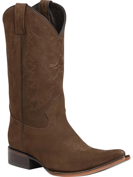 Men's Classic Nubuck Leather Cowboy Boots 'El General' Cinnamon 122468 - BELLEZA'S - Men's Classic Nubuck Leather Cowboy Boots 'El General' Cinnamon 122468 - Men's Boot - 122468