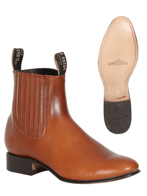 Men's Classic Pull Up Leather Charro Ankle Boots 'Potro Salvaje' 123787 - BELLEZA'S - Men's Classic Pull Up Leather Charro Ankle Boots 'Potro Salvaje' 123787 - Men's Ankle Boots - 123787 7.5