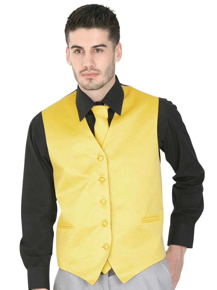Men's Dressy Vest Western 'El General' Yellow Color 40317 - BELLEZA'S - Men's Dressy Vest Western 'El General' Yellow Color 40317 - Men's Vests - 40317 S