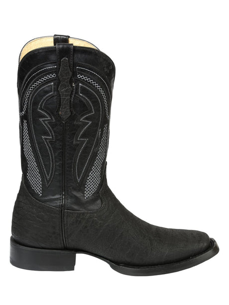 Men’s El General Western Boots - Imitation Bull Neck Black 45666 - BELLEZA'S - Men’s El General Western Boots - Imitation Bull Neck Black 45666 - CABALLERO - 04566601