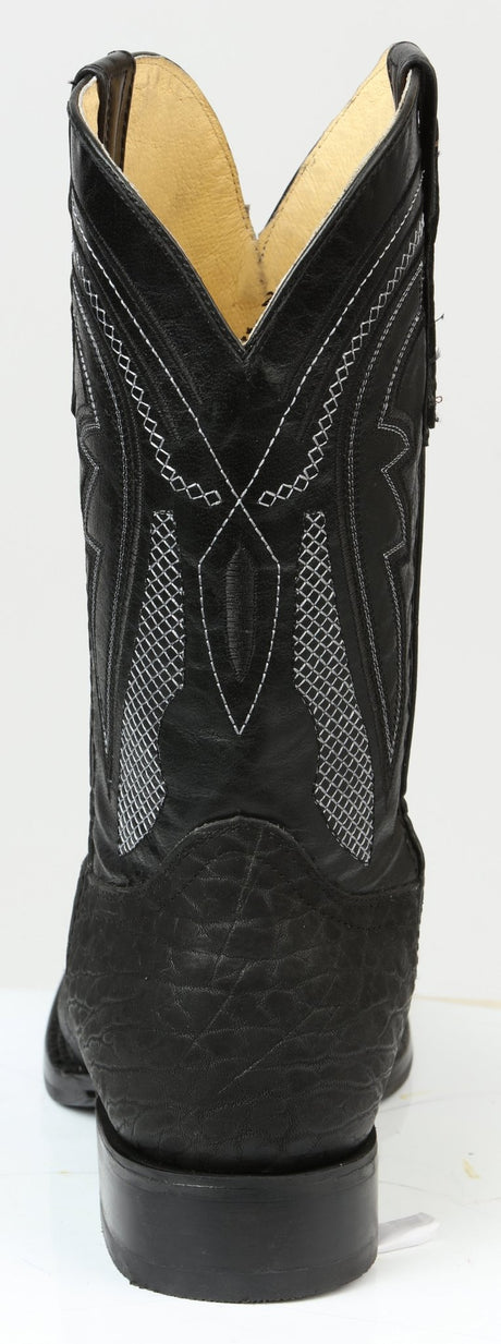 Men’s El General Western Boots - Imitation Bull Neck Black 45666 - BELLEZA'S - Men’s El General Western Boots - Imitation Bull Neck Black 45666 - CABALLERO - 04566601