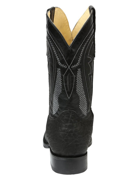 Men’s El General Western Boots - Imitation Bull Neck Black 45666 - BELLEZA'S - Men’s El General Western Boots - Imitation Bull Neck Black 45666 - CABALLERO - 04566601