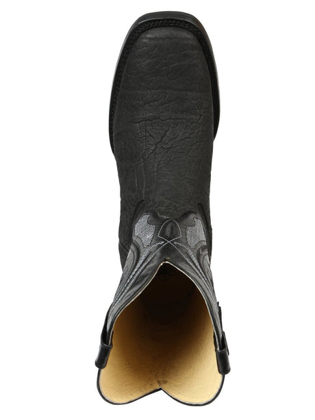 Men’s El General Western Boots - Imitation Bull Neck Black 45666 - BELLEZA'S - Men’s El General Western Boots - Imitation Bull Neck Black 45666 - CABALLERO - 04566601