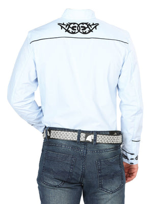 Mens El Señor de los Cielos Charro Embroidery Shirt Blue/Black 40785 - BELLEZA'S - Mens El Señor de los Cielos Charro Embroidery Shirt Blue/Black 40785 - CABALLERO - 04078501