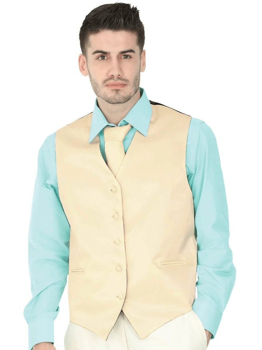 Men's Elegant Vest 'El General' Cream Color 40318 - BELLEZA'S - Men's Elegant Vest 'El General' Cream Color 40318 - Men's Vests - 40318 S