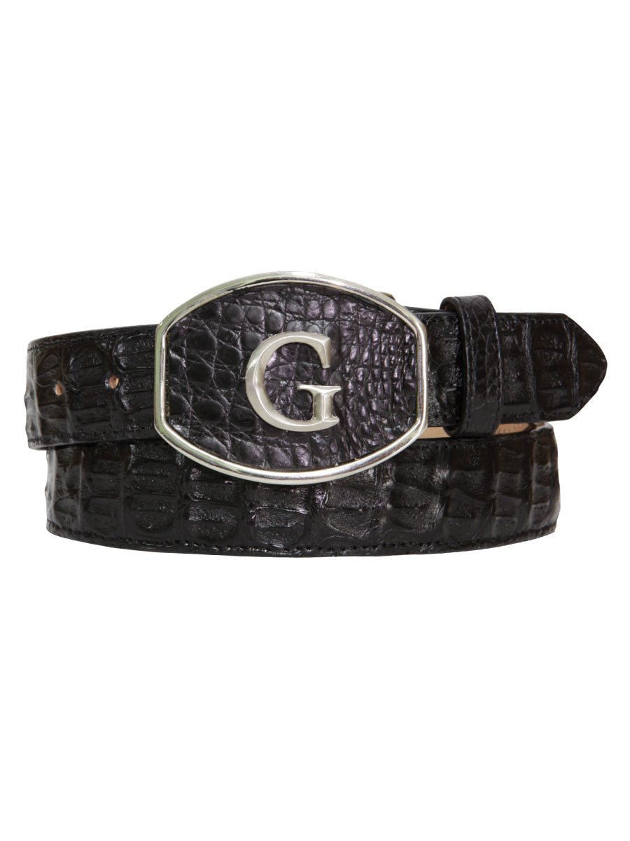 Men's Exotic Caiman Cowboy Belt Original El General Black 45292 - BELLEZA'S - Men's Exotic Caiman Cowboy Belt Original El General Black 45292 - Men's Belts - 04529201