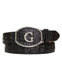 Men's Exotic Caiman Cowboy Belt Original El General Black 45292 - BELLEZA'S - Men's Exotic Caiman Cowboy Belt Original El General Black 45292 - Men's Belts - 04529201