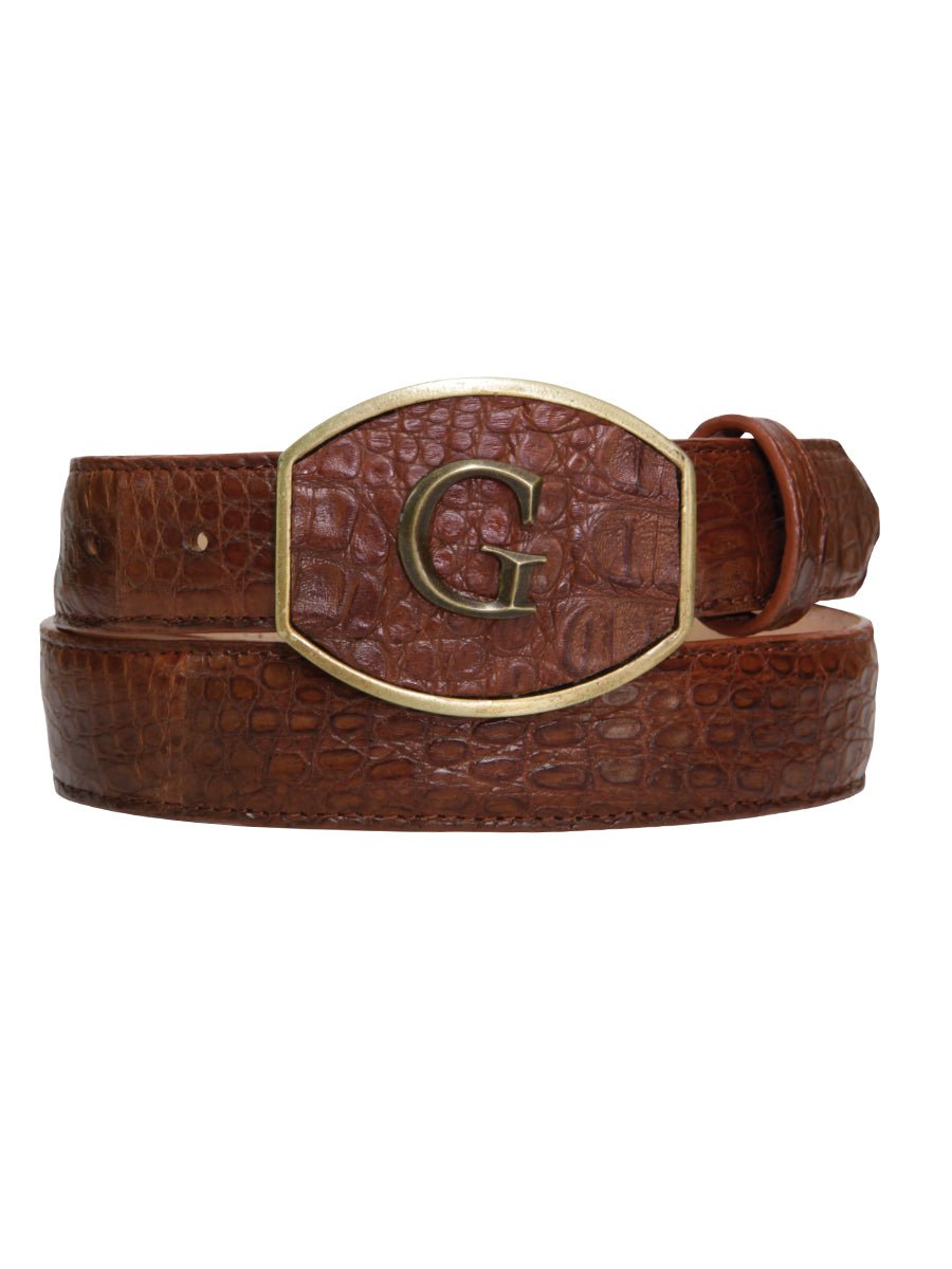 Men's Exotic Caiman Cowboy Belt Original El General Cognac 45293 - BELLEZA'S - Men's Exotic Caiman Cowboy Belt Original El General Cognac 45293 - Men's Belts - 04529301