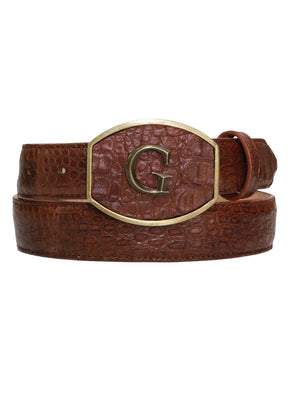 Men's Exotic Caiman Cowboy Belt Original El General Cognac 45293 - BELLEZA'S - Men's Exotic Caiman Cowboy Belt Original El General Cognac 45293 - Men's Belts - 04529301