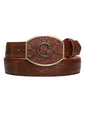 Men's Exotic Caiman Cowboy Belt Original El General Cognac 45293 - BELLEZA'S - Men's Exotic Caiman Cowboy Belt Original El General Cognac 45293 - Men's Belts - 04529301