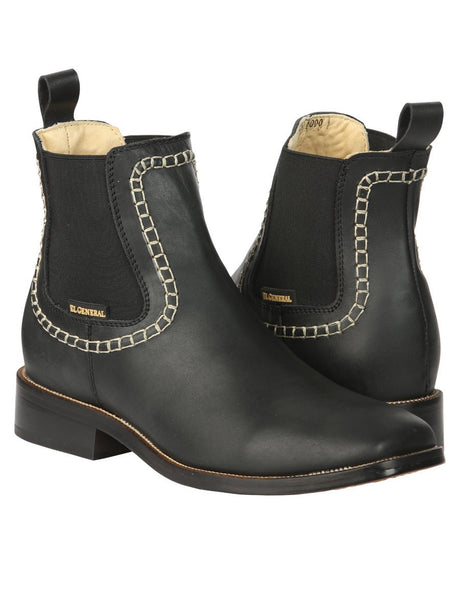 Men’s Genuine Black Leather Ankle Boots 'El General' Black 45420 - BELLEZA'S - Men’s Genuine Black Leather Ankle Boots 'El General' Black 45420 - Men's Ankle Boots - 04542001
