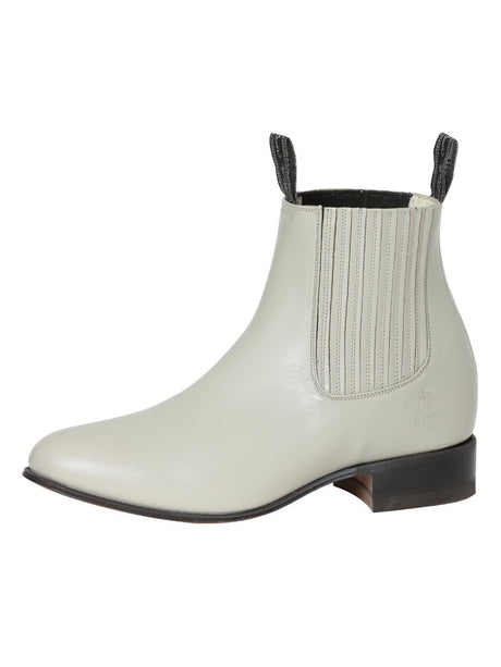 Men's Genuine Leather Classic Pull - On Chelsea Charro Ankle Boots 'El Canelo' Oyster 233 - BELLEZA'S - Men's Genuine Leather Classic Pull - On Chelsea Charro Ankle Boots 'El Canelo' Oyster 233 - Men's Ankle Boots - 00023301