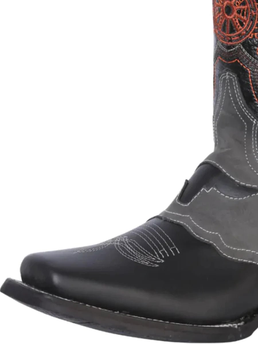 Men's Genuine Leather Classic Rodeo Boots 'El General' Black Color 40668 - BELLEZA'S - Men's Genuine Leather Classic Rodeo Boots 'El General' Black Color 40668 - Men's Boot - 40668 6