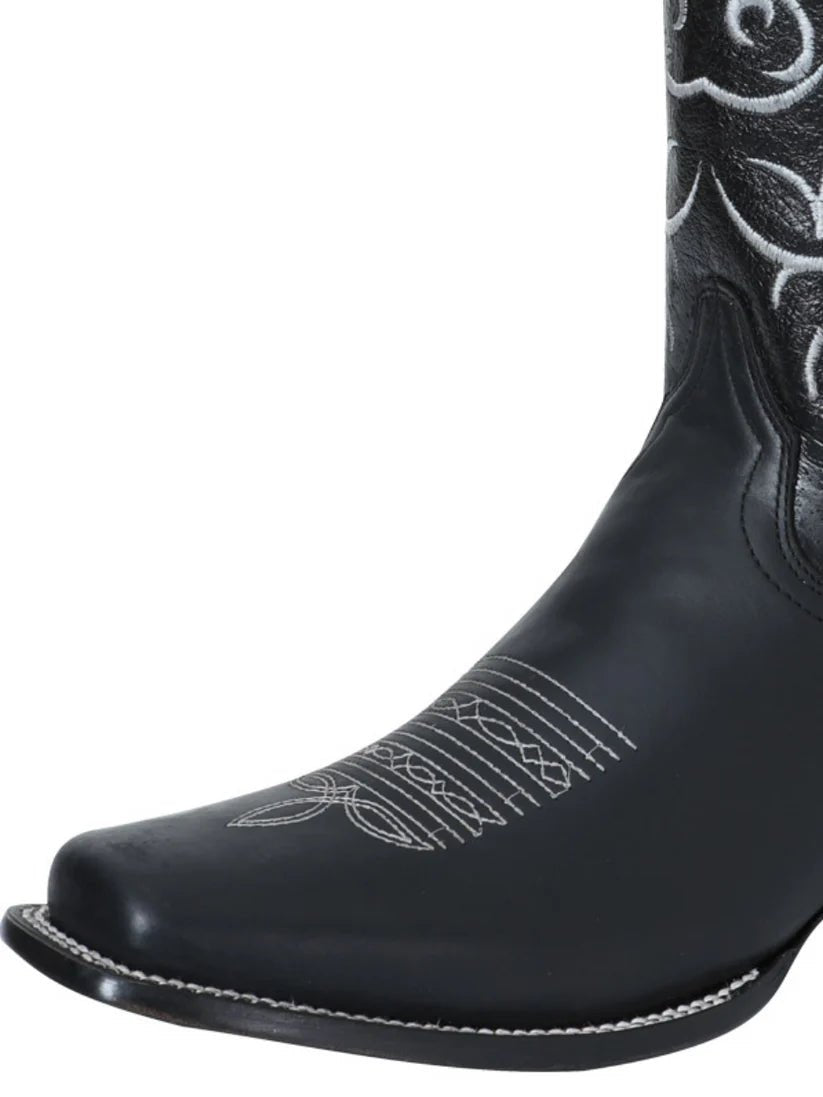 Men's Genuine Leather Classic Western Cowboy Boots 'El Señor de los Cielos' *BLACK-124069* - BELLEZA'S - Men's Genuine Leather Classic Western Cowboy Boots 'El Señor de los Cielos' *BLACK-124069* - Bota Para Hombre - 124069 6