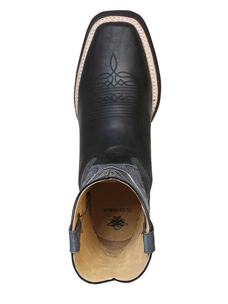 Men's Genuine Leather Classic Western Rodeo Cowboy Boots 'El General' Black Color 43006 - BELLEZA'S - Men's Genuine Leather Classic Western Rodeo Cowboy Boots 'El General' Black Color 43006 - Men's Boot - 04300601