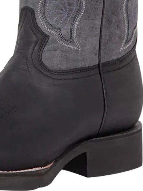 Men's Genuine Leather Classic Western Rodeo Cowboy Boots 'El General' Black Color 43006 - BELLEZA'S - Men's Genuine Leather Classic Western Rodeo Cowboy Boots 'El General' Black Color 43006 - Men's Boot - 04300601