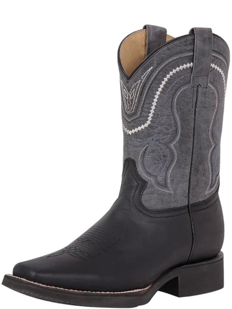 Men's Genuine Leather Classic Western Rodeo Cowboy Boots 'El General' Black Color 43006 - BELLEZA'S - Men's Genuine Leather Classic Western Rodeo Cowboy Boots 'El General' Black Color 43006 - Men's Boot - 04300601