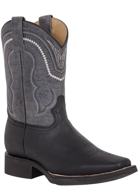 Men's Genuine Leather Classic Western Rodeo Cowboy Boots 'El General' Black Color 43006 - BELLEZA'S - Men's Genuine Leather Classic Western Rodeo Cowboy Boots 'El General' Black Color 43006 - Men's Boot - 04300601