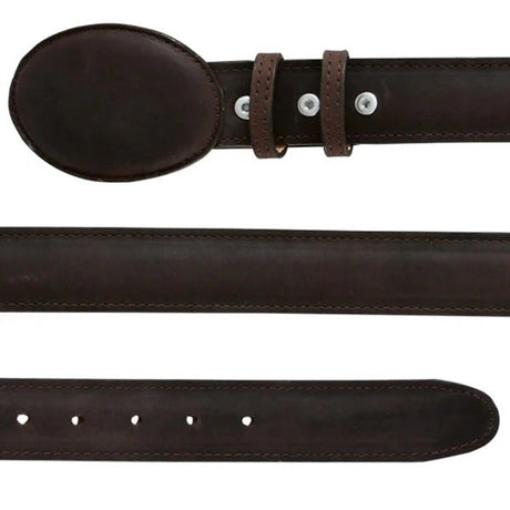 Men's Genuine Leather Cowboy Belt with Oval Buckle, 1 1/2" Width 'El General' 41109 - BELLEZA'S - Men's Genuine Leather Cowboy Belt with Oval Buckle, 1 1/2" Width 'El General' 41109 - Men's Belts - 04110901