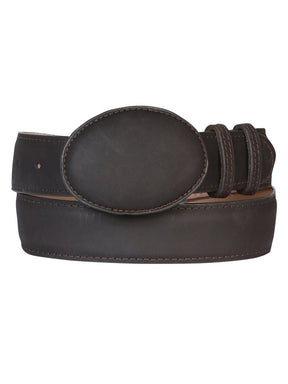 Men's Genuine Leather Cowboy Belt with Oval Buckle, 1 1/2" Width 'El General' 41109 - BELLEZA'S - Men's Genuine Leather Cowboy Belt with Oval Buckle, 1 1/2" Width 'El General' 41109 - Men's Belts - 04110901