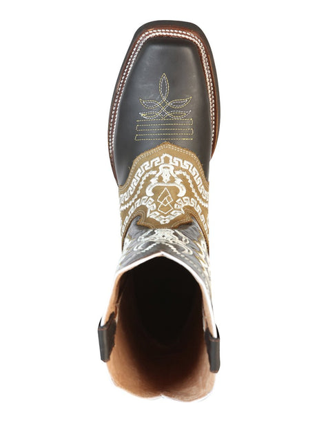 Men's Genuine Leather Embroidered Rodeo Western Cowboy Boots 'El General' 51110 - BELLEZA'S - Men's Genuine Leather Embroidered Rodeo Western Cowboy Boots 'El General' 51110 - Men's Boot - 05111001