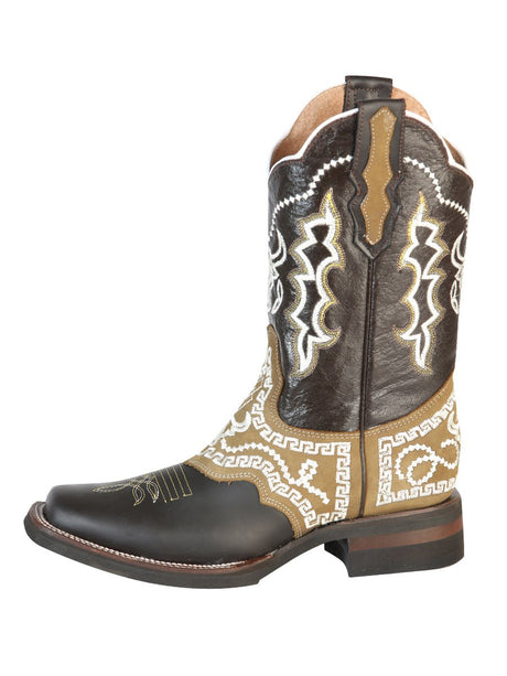 Men's Genuine Leather Embroidered Rodeo Western Cowboy Boots 'El General' 51110 - BELLEZA'S - Men's Genuine Leather Embroidered Rodeo Western Cowboy Boots 'El General' 51110 - Men's Boot - 05111001