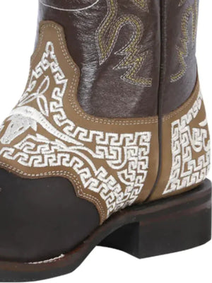 Men's Genuine Leather Embroidered Saddle Western Cowboy Boots 'El General' Choco 33309 - BELLEZA'S - Men's Genuine Leather Embroidered Saddle Western Cowboy Boots 'El General' Choco 33309 - Men's Boot - 33309 6