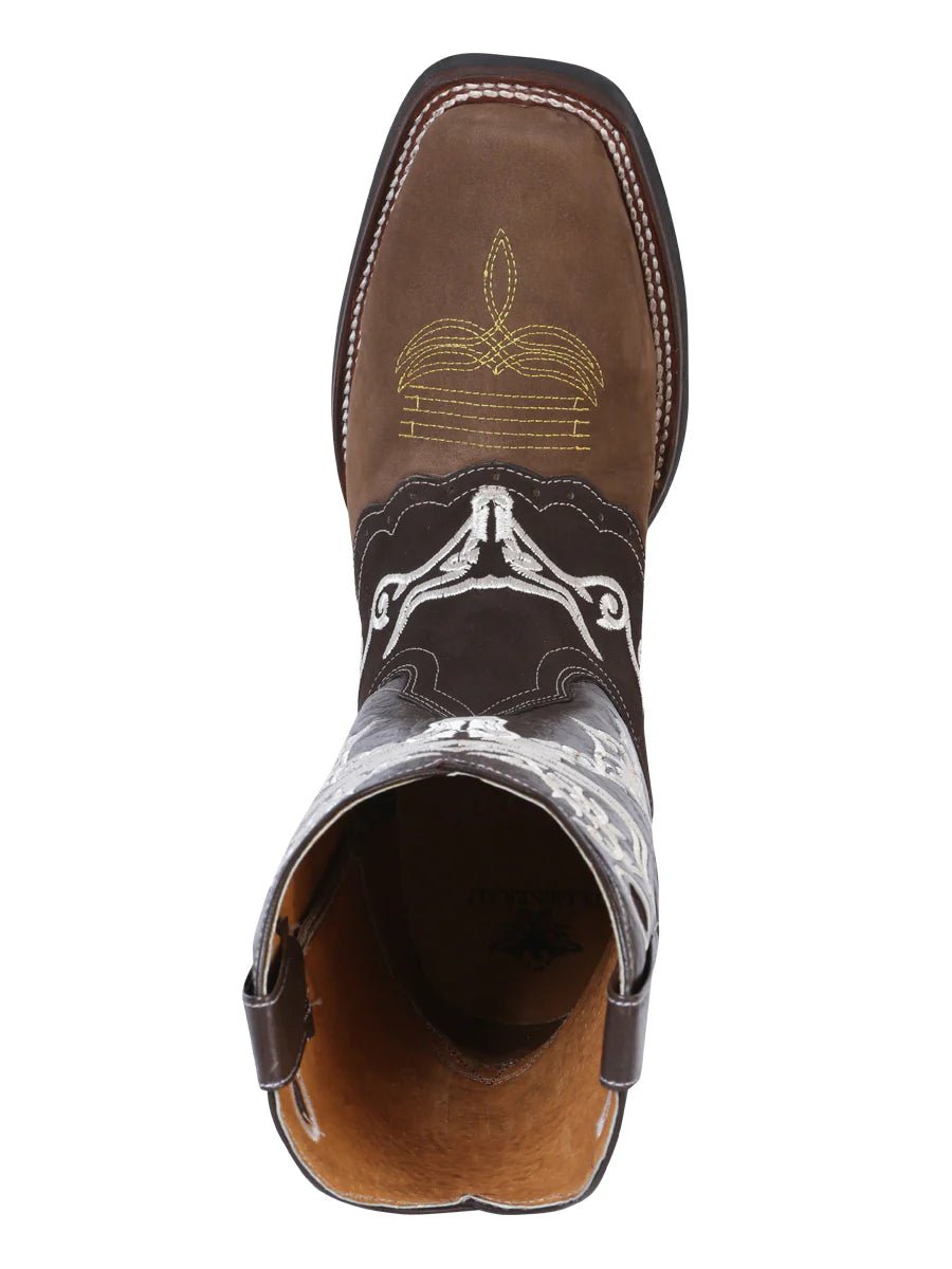 Men's Genuine Leather Embroidered Saddle Western Cowboy Boots 'El General' Choco 34311 - BELLEZA'S - Men's Genuine Leather Embroidered Saddle Western Cowboy Boots 'El General' Choco 34311 - Men's Boot - 34311 6