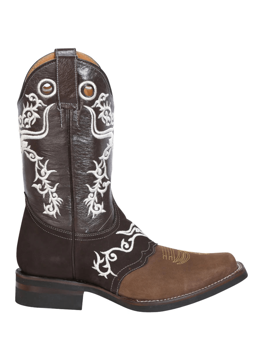 Men's Genuine Leather Embroidered Saddle Western Cowboy Boots 'El General' Choco 34311 - BELLEZA'S - Men's Genuine Leather Embroidered Saddle Western Cowboy Boots 'El General' Choco 34311 - Men's Boot - 34311 6