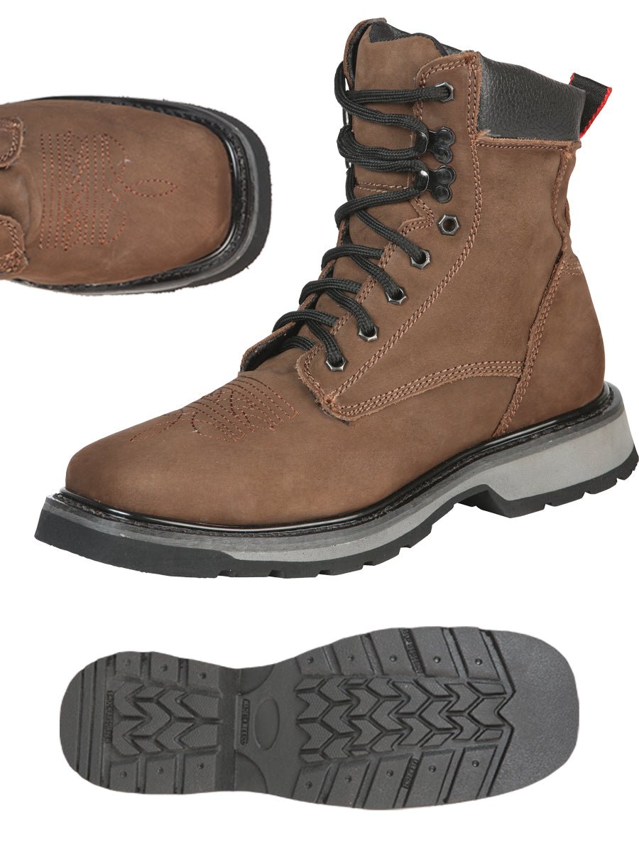 Men's Genuine Leather Lace - Up Soft Toe Full Welt Work Shoe 'El General' Tabacco 51270 - BELLEZA'S - Men's Genuine Leather Lace - Up Soft Toe Full Welt Work Shoe 'El General' Tabacco 51270 - Men's Work Shoes - 05127001
