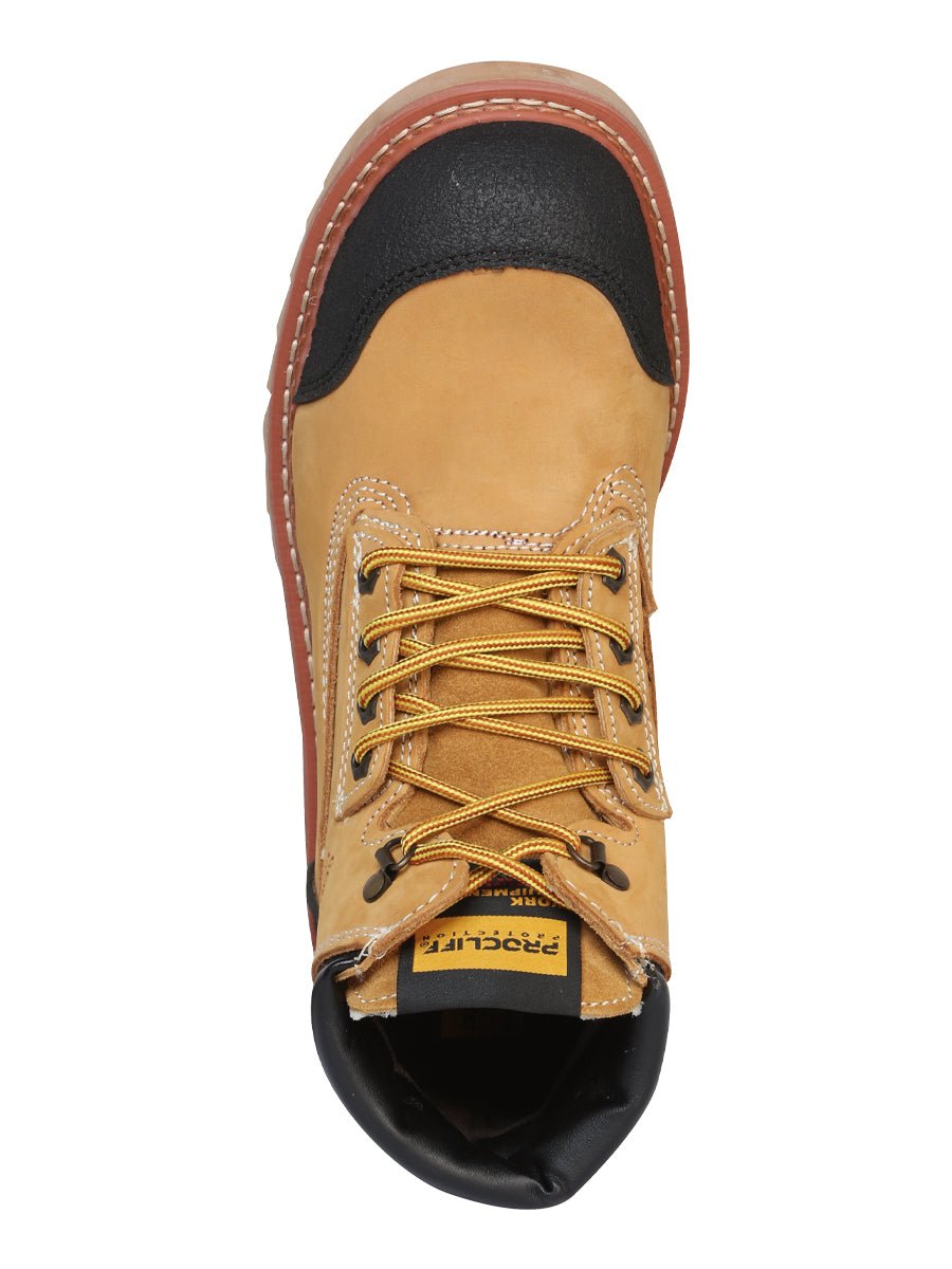 Men's Genuine Leather Lace - Up Steel Toe Work Shoe 'Procliff' Nobuck Honey 35218 - BELLEZA'S - Men's Genuine Leather Lace - Up Steel Toe Work Shoe 'Procliff' Nobuck Honey 35218 - Men's Shoes - 03521801