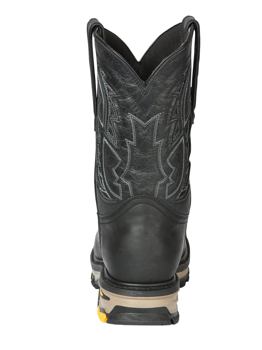Men's Genuine Leather Pull - On Soft Toe Western Work Boots 'El General' 44694 - BELLEZA'S - Men's Genuine Leather Pull - On Soft Toe Western Work Boots 'El General' 44694 - Men's Work Boot - 04469401