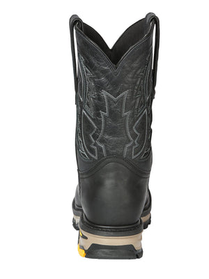 Men's Genuine Leather Pull - On Soft Toe Western Work Boots 'El General' 44694 - BELLEZA'S - Men's Genuine Leather Pull - On Soft Toe Western Work Boots 'El General' 44694 - Men's Work Boot - 04469401