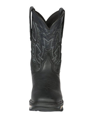 Men's Genuine Leather Pull - On Soft Toe Western Work Boots 'El General' 44694 - BELLEZA'S - Men's Genuine Leather Pull - On Soft Toe Western Work Boots 'El General' 44694 - Men's Work Boot - 04469401