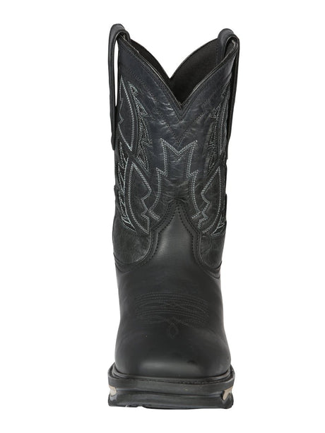 Men's Genuine Leather Pull - On Soft Toe Western Work Boots 'El General' 44694 - BELLEZA'S - Men's Genuine Leather Pull - On Soft Toe Western Work Boots 'El General' 44694 - Men's Work Boot - 04469401