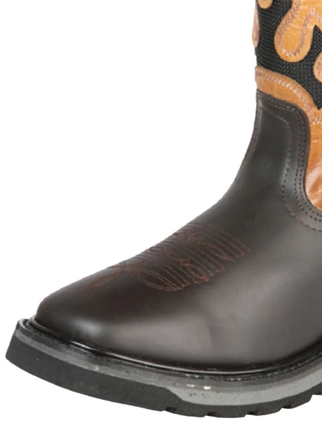Men's Genuine Leather Pull - On Soft Toe Western Work Boots 'El General' 51276 - BELLEZA'S - Men's Genuine Leather Pull - On Soft Toe Western Work Boots 'El General' 51276 - Men's Work Boot - 05127601
