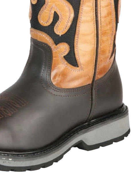 Men's Genuine Leather Pull - On Soft Toe Western Work Boots 'El General' 51276 - BELLEZA'S - Men's Genuine Leather Pull - On Soft Toe Western Work Boots 'El General' 51276 - Men's Work Boot - 05127601