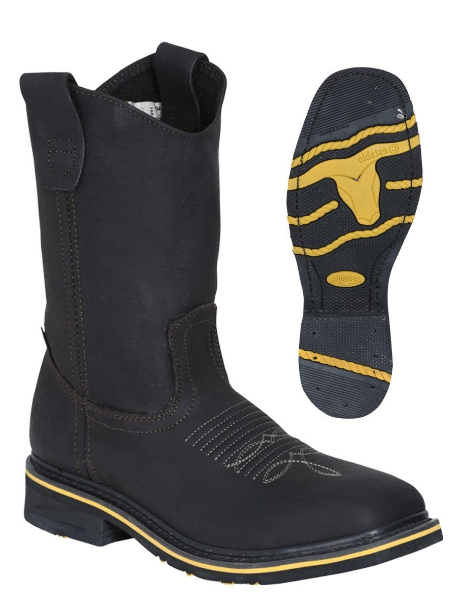 Men's Genuine Leather Rodeo Work Boots with Helmet 'Establo' Color Black 41545 - BELLEZA'S - Men's Genuine Leather Rodeo Work Boots with Helmet 'Establo' Color Black 41545 - Men's Boot - 41545 6