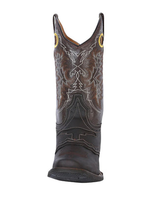 Men's Genuine Leather Saddle Western Cowboy Boots 'El General' Color Choco 33311 - BELLEZA'S - Men's Genuine Leather Saddle Western Cowboy Boots 'El General' Color Choco 33311 - Men's Boot - 33311 6