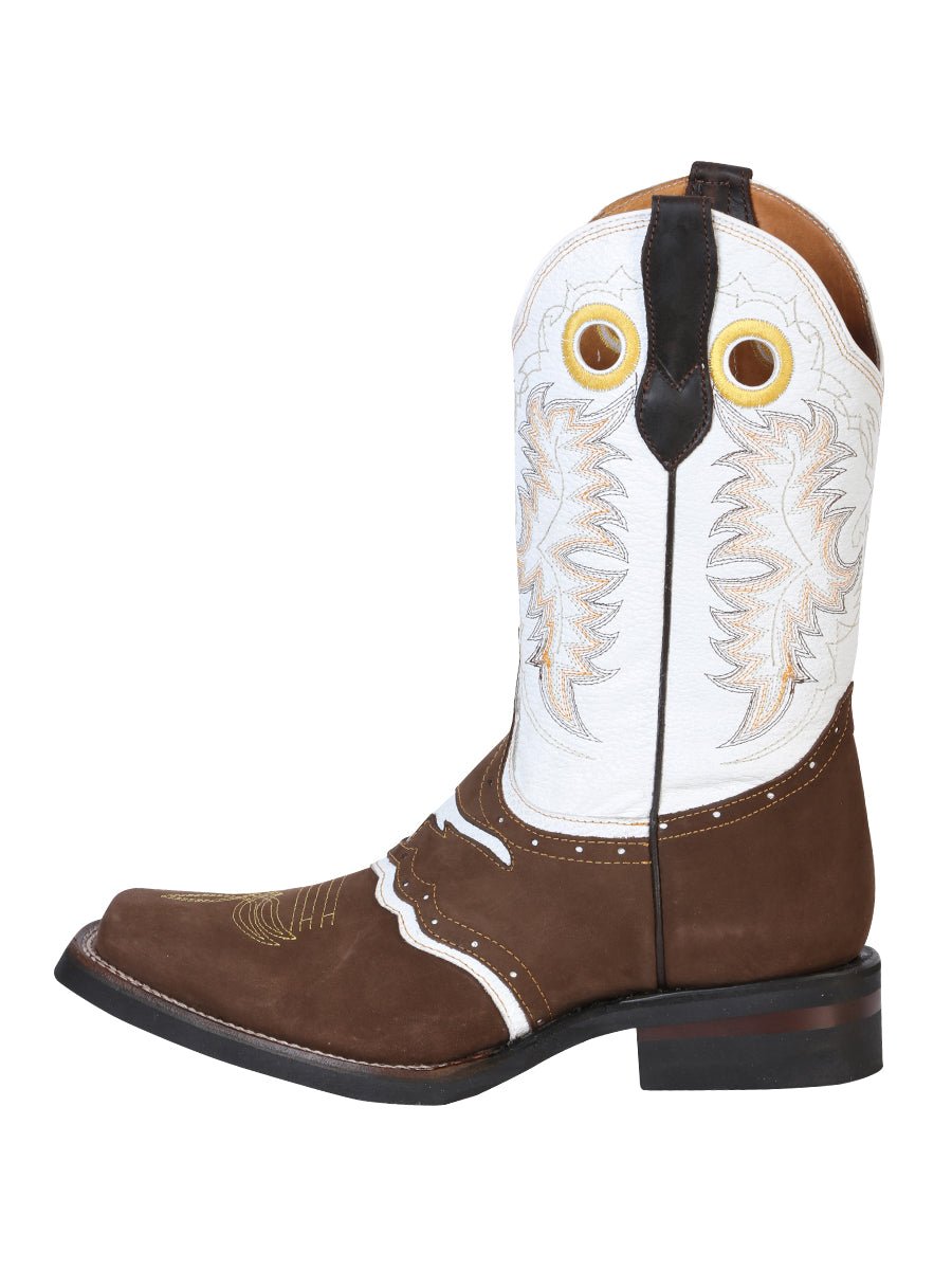 Men's Genuine Leather Saddle Western Rodeo Cowboy Boots 'El General' Camel Color 33313 - BELLEZA'S - Men's Genuine Leather Saddle Western Rodeo Cowboy Boots 'El General' Camel Color 33313 - Men's Boot - 03331301