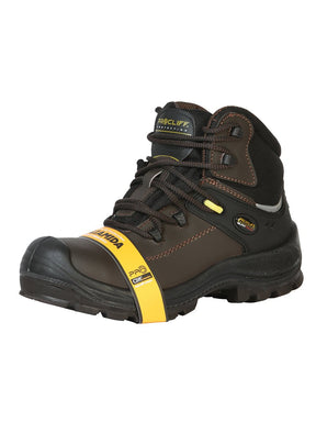 Men's Genuine Leather Steel Toe Lace - Up Work Shoes 'Procliff' Coffee 91604 - BELLEZA'S - Men's Genuine Leather Steel Toe Lace - Up Work Shoes 'Procliff' Coffee 91604 - Men's Work Shoes - 09160401