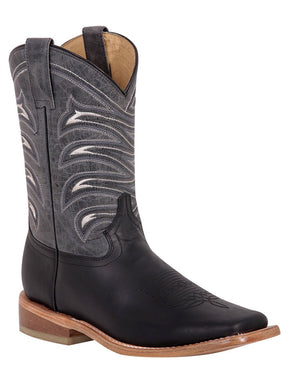 Men's Genuine Leather Western Rodeo Cowboy Boots 'El General' Crazy Black 42994 - BELLEZA'S - Men's Genuine Leather Western Rodeo Cowboy Boots 'El General' Crazy Black 42994 - Men's Boot - 04299401