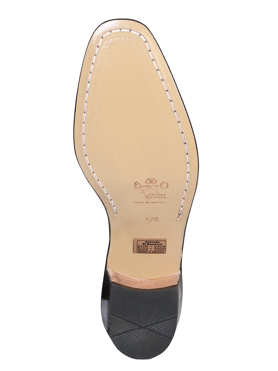 Men's Goat Leather Side Zipper Classic Dress Ankle Boots 'El Besserro' Wine Color 1912 - BELLEZA'S - Men's Goat Leather Side Zipper Classic Dress Ankle Boots 'El Besserro' Wine Color 1912 - Men's Ankle Boots - 00191201